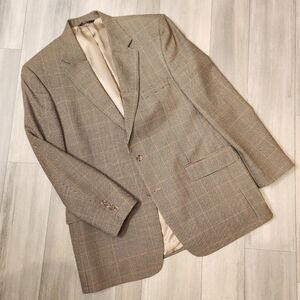 Brooks Brothers 346 sport coat 42R brown 100% wool plaid houndstooth blazer